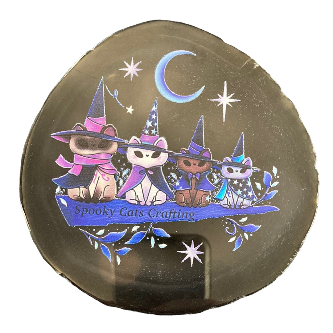 Witch Cats Agate Slice