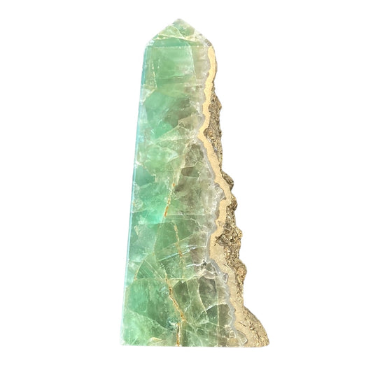 137mm Fluorite with Pyrite Point