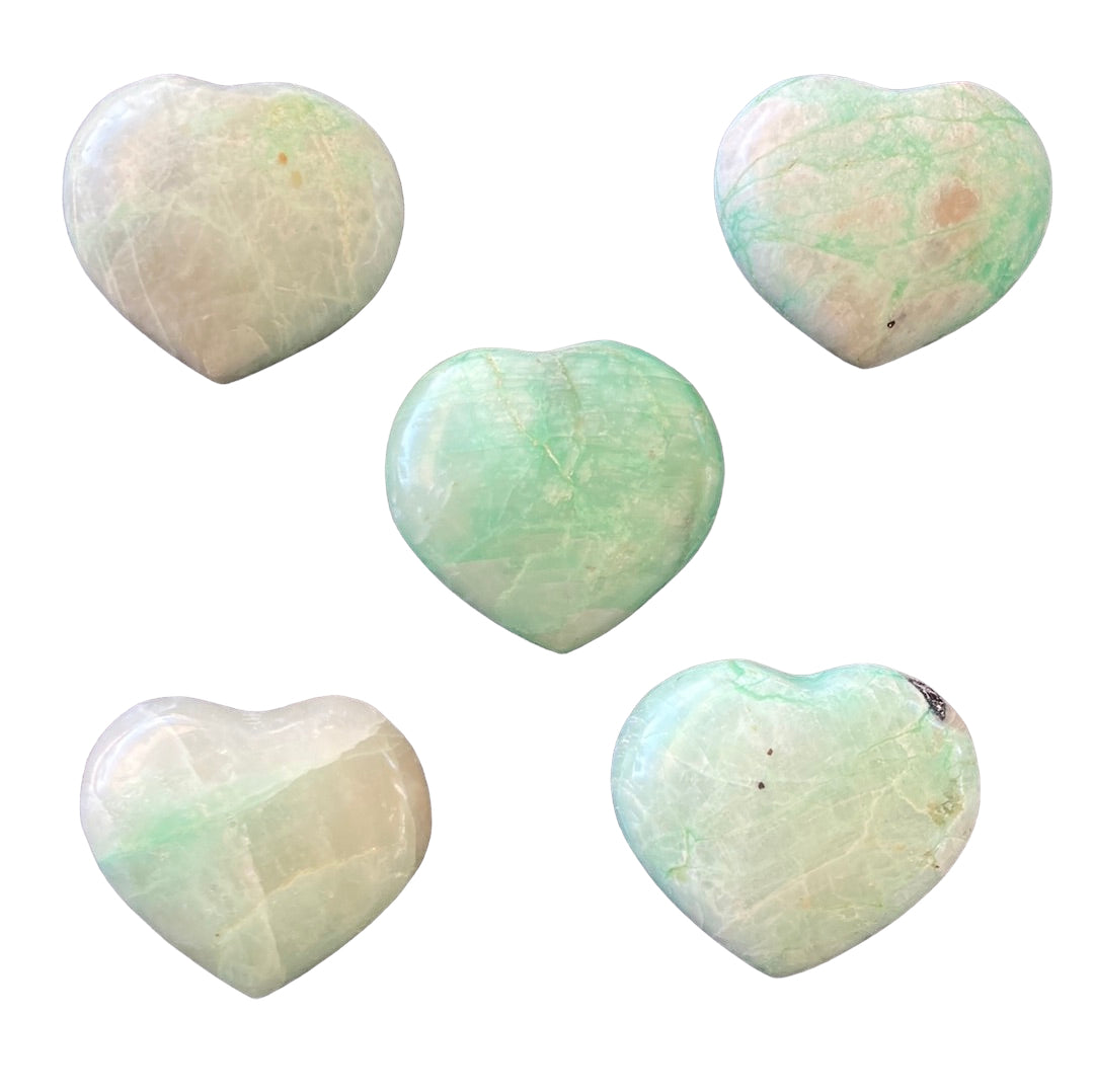 30-40g Green Moonstone Heart