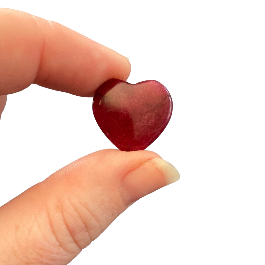 20mm Dyed Agate Flat Heart