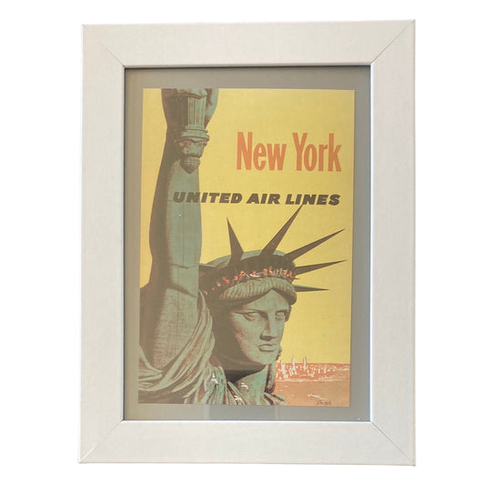 Framed Vintage Travel Art-Statue of Liberty