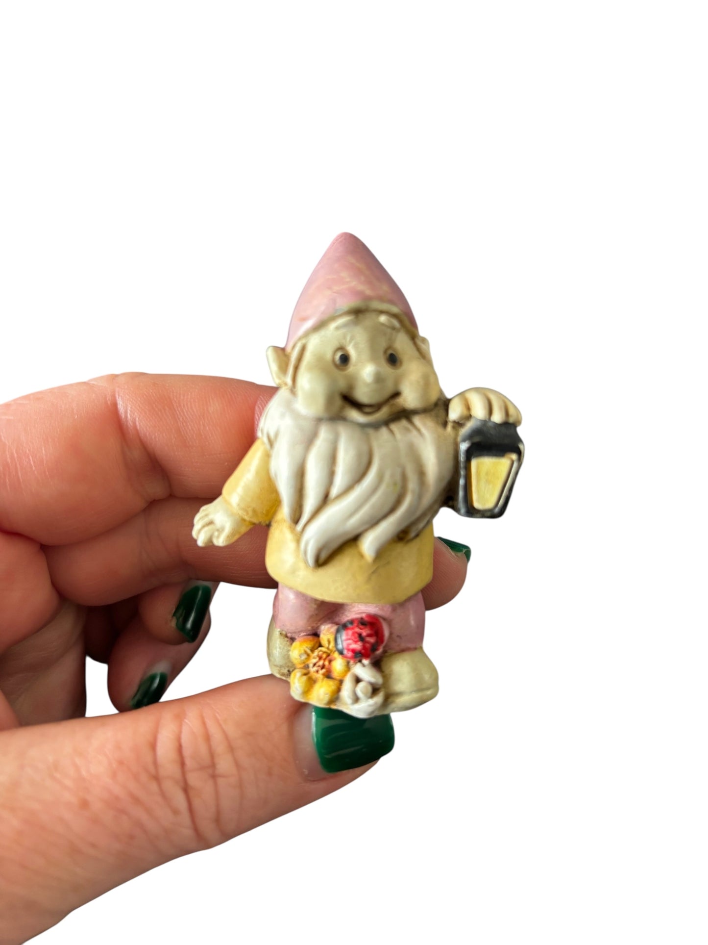 Pink Hat Gnome with lantern