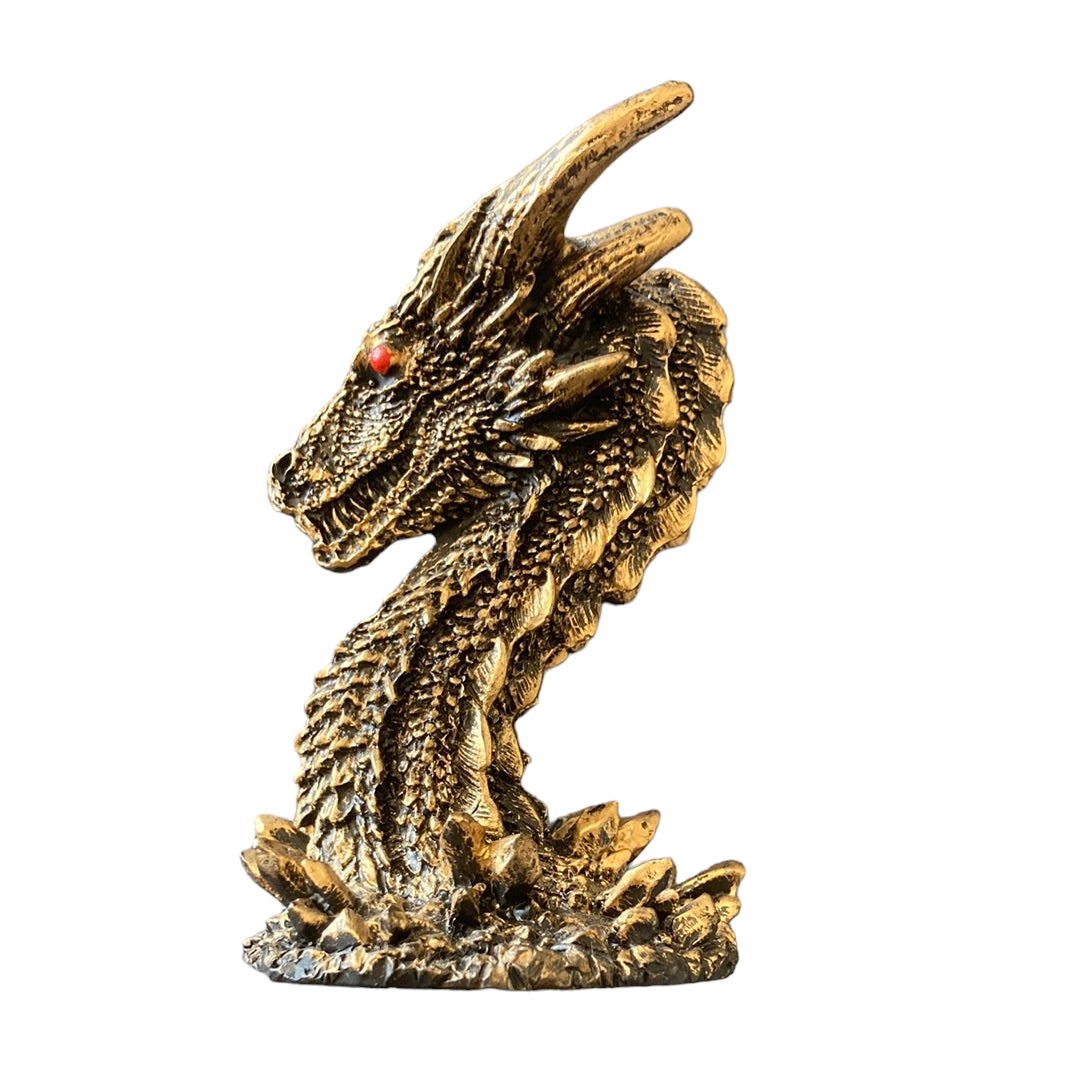 Gold Dragon Head Sphere Stand