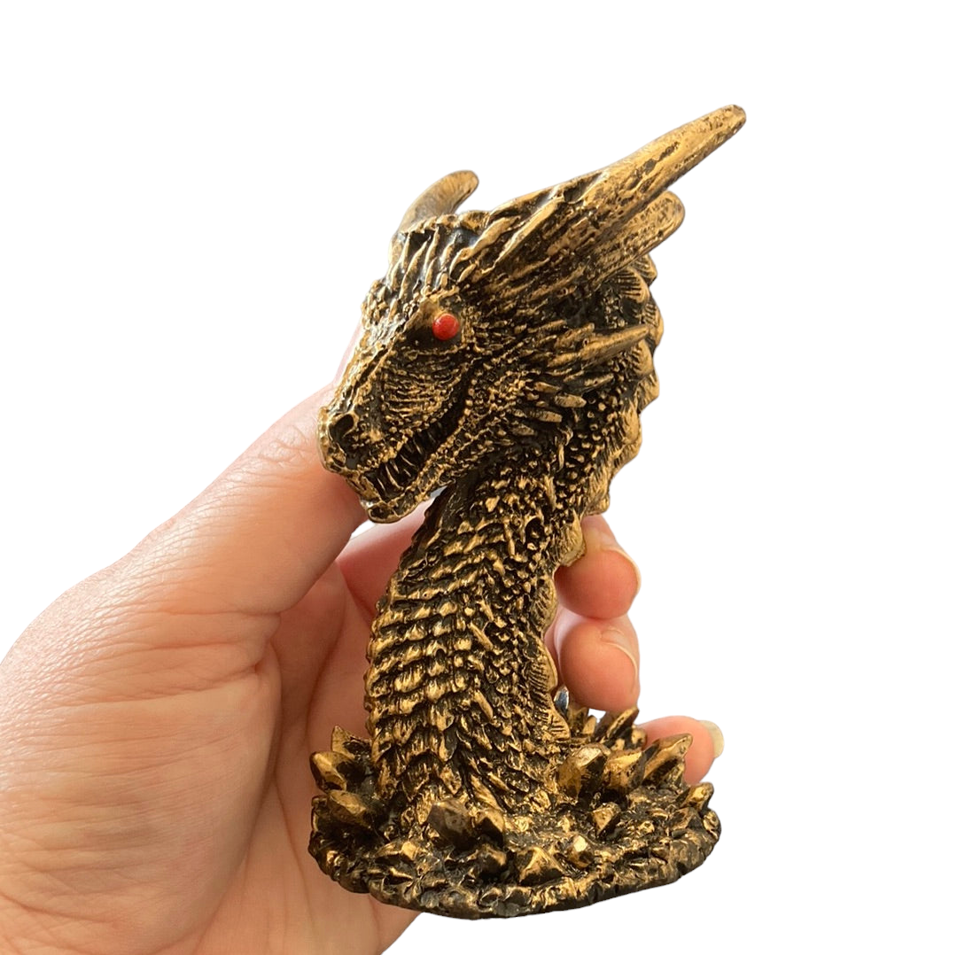 Gold Dragon Head Sphere Stand