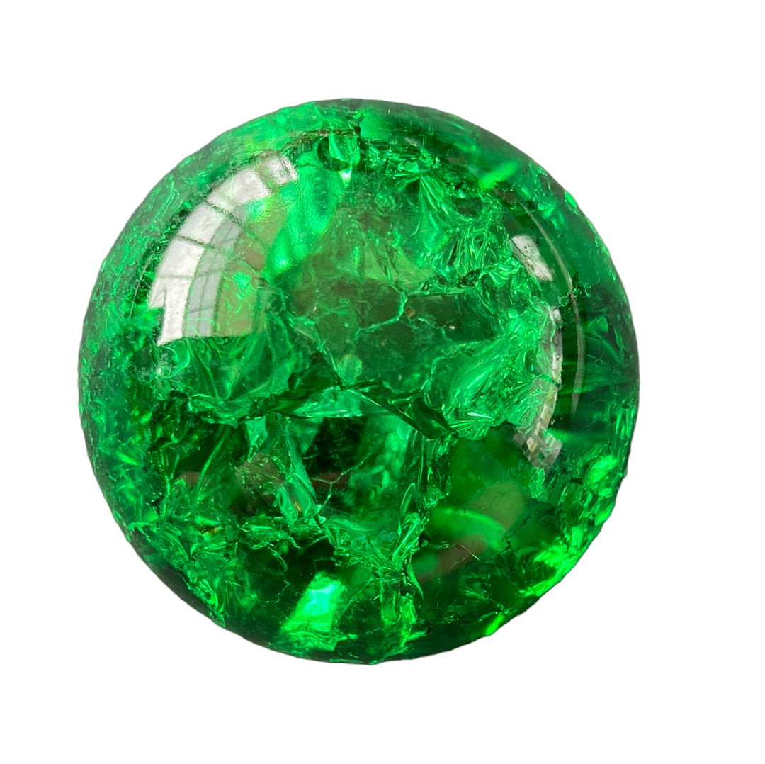 50mm Crackle Green Glass Sphere