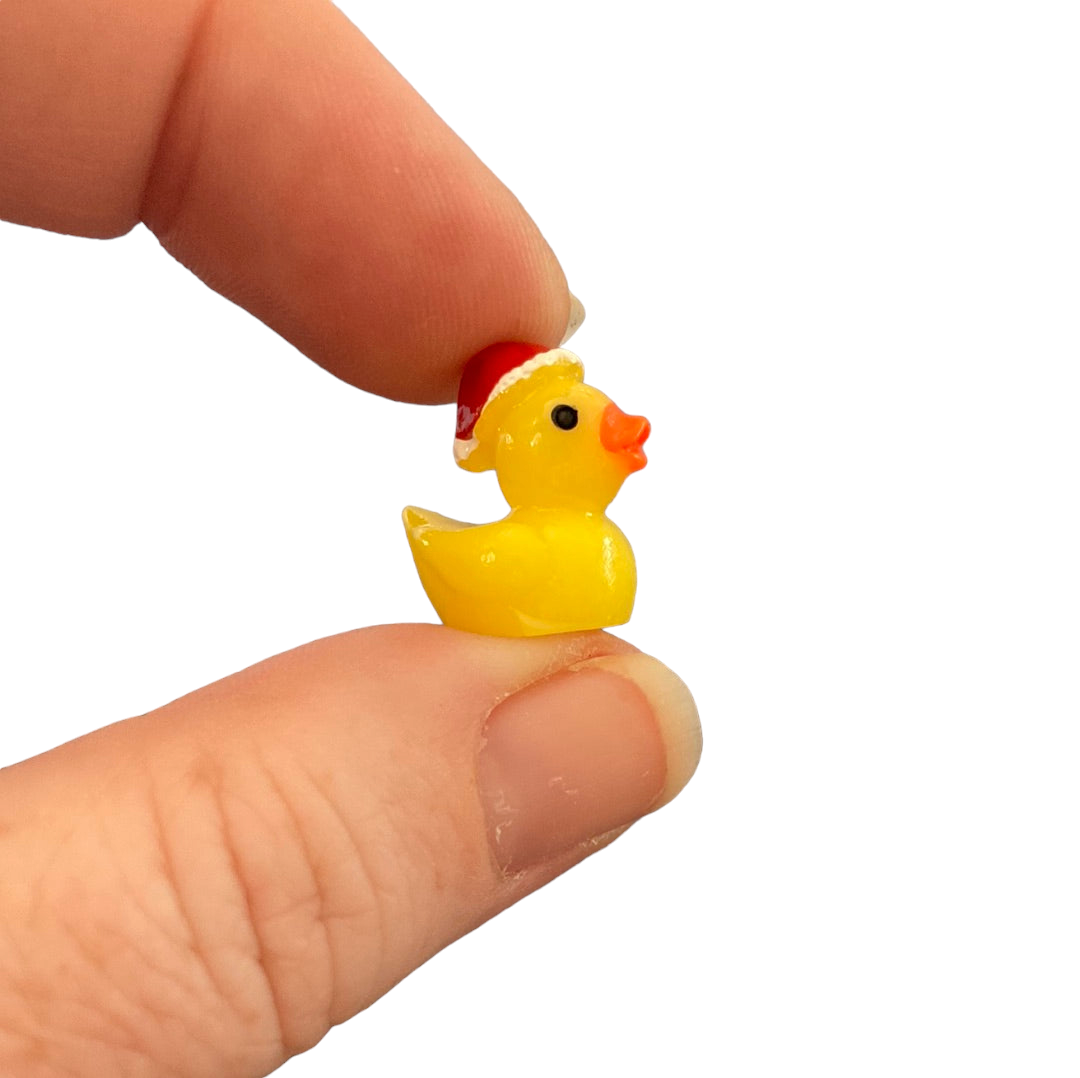 Mini Santa Resin Duck