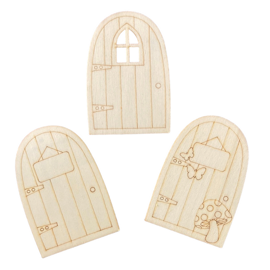 Plain Wooden 3pc Fairy Door