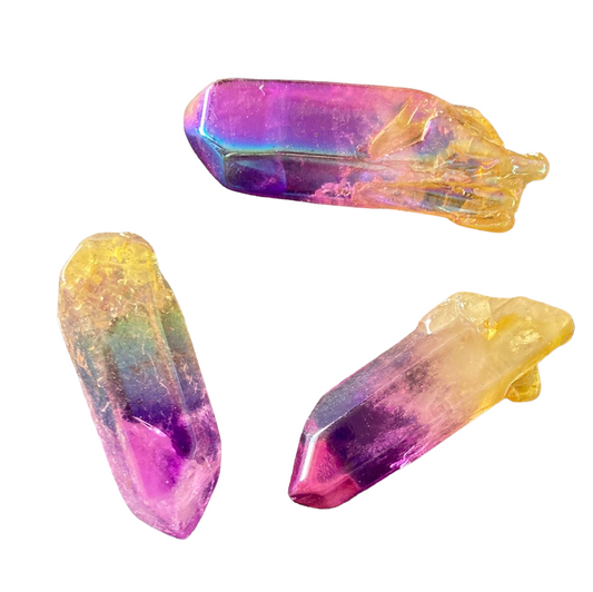 10-20g Purple & Yellow Aura Quartz Shard