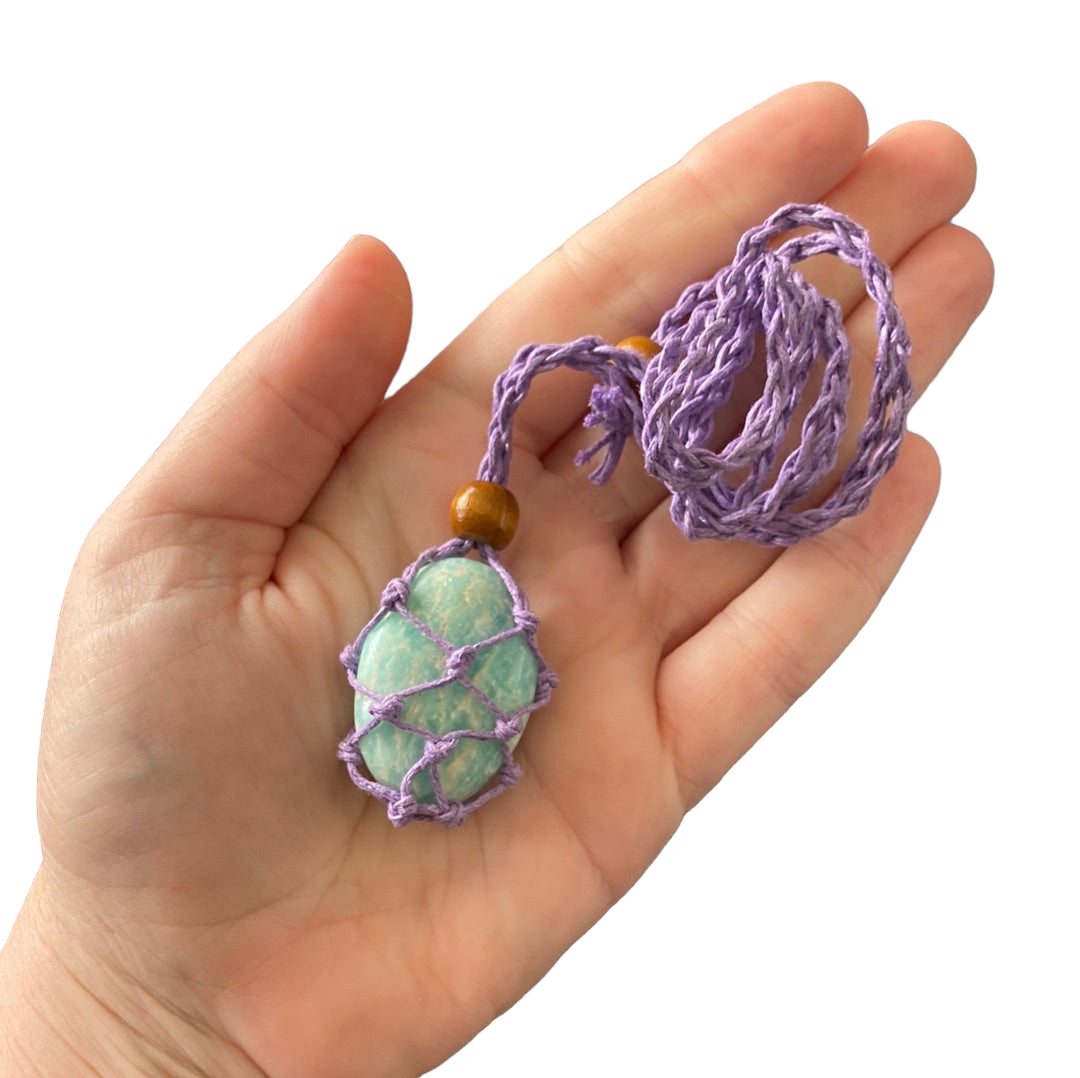 Purple Macrame Necklace