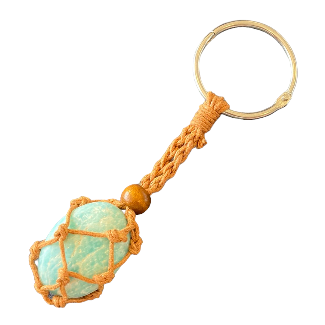 Brown Macrame Keychain