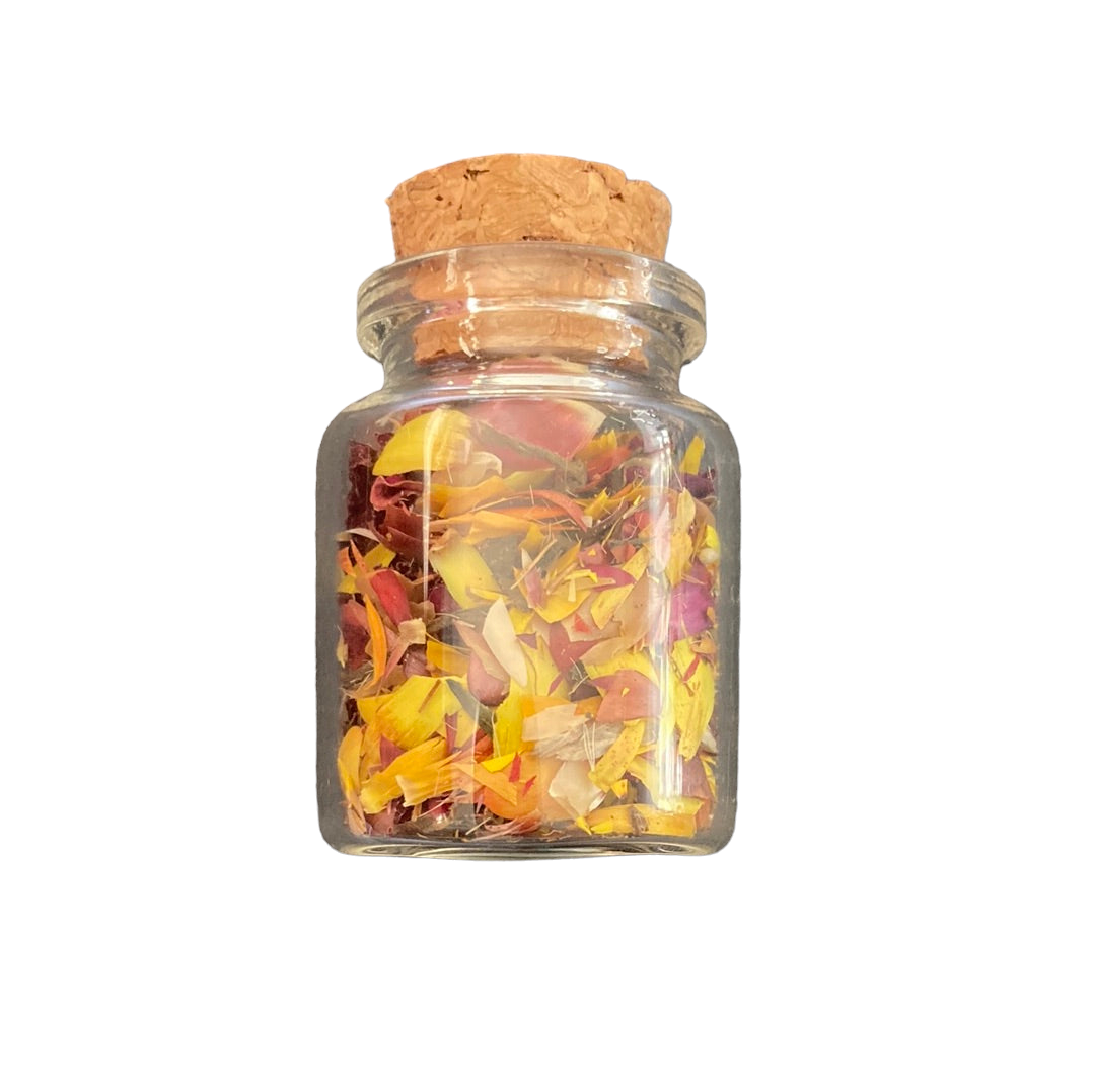 Yellow dried flowers Wish Bottle