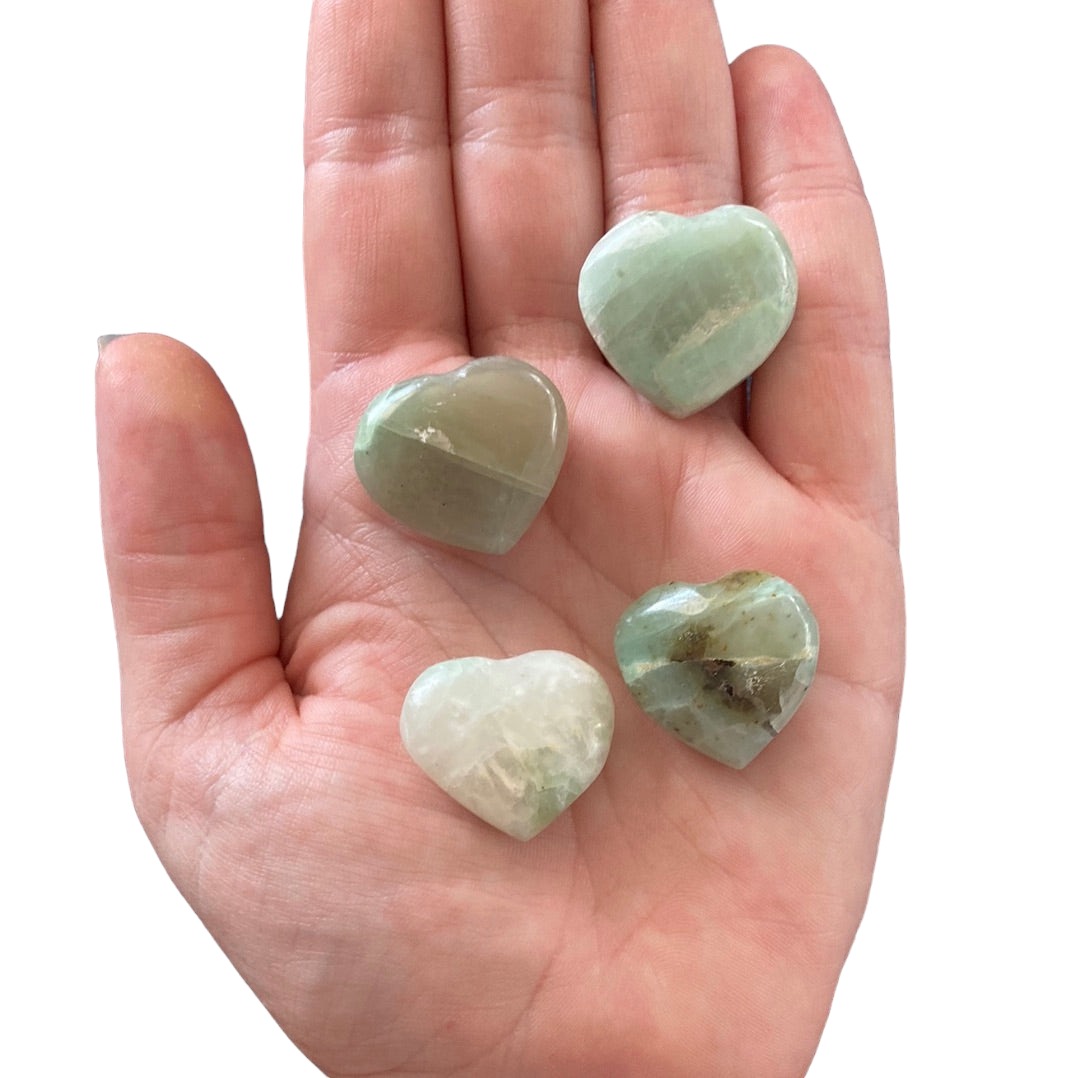 5-10g Green Moonstone Heart