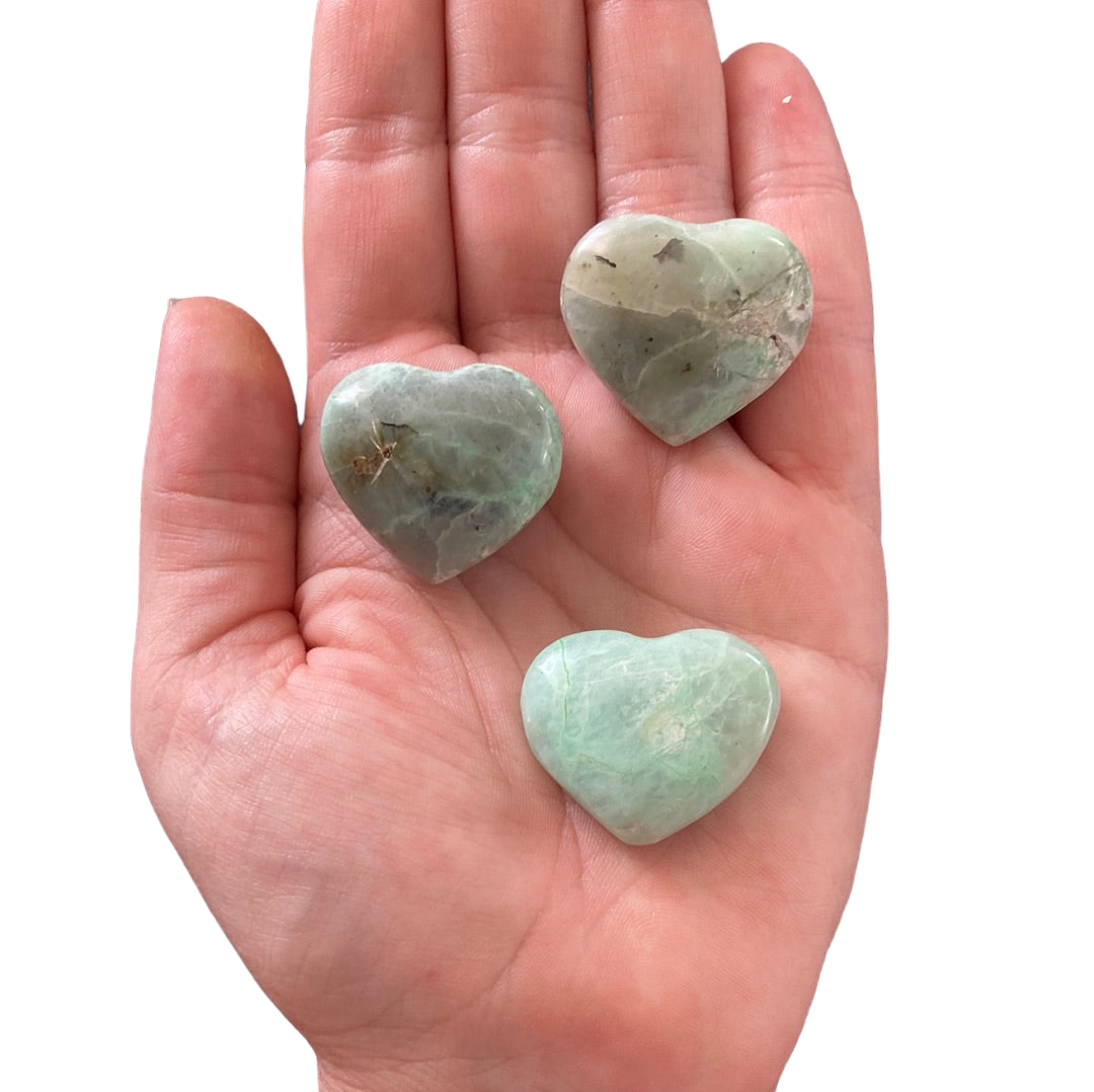 10-20g Green Moonstone Heart