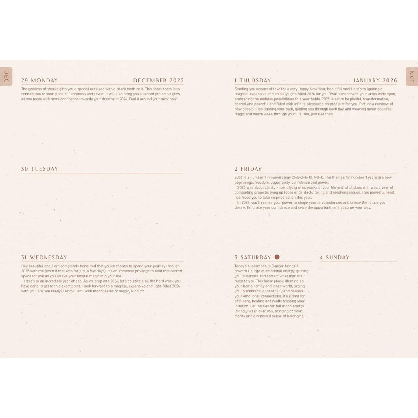 2026 Moon Goddess Diary Southern Hemisphere