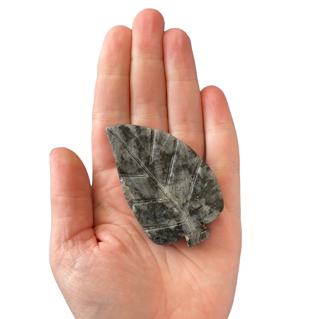 76g Larvikite Leaf