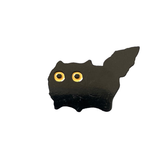 Scared Black Cat Badge