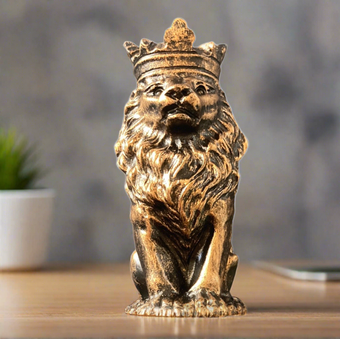 Small Bronze Lion Sphere Stand