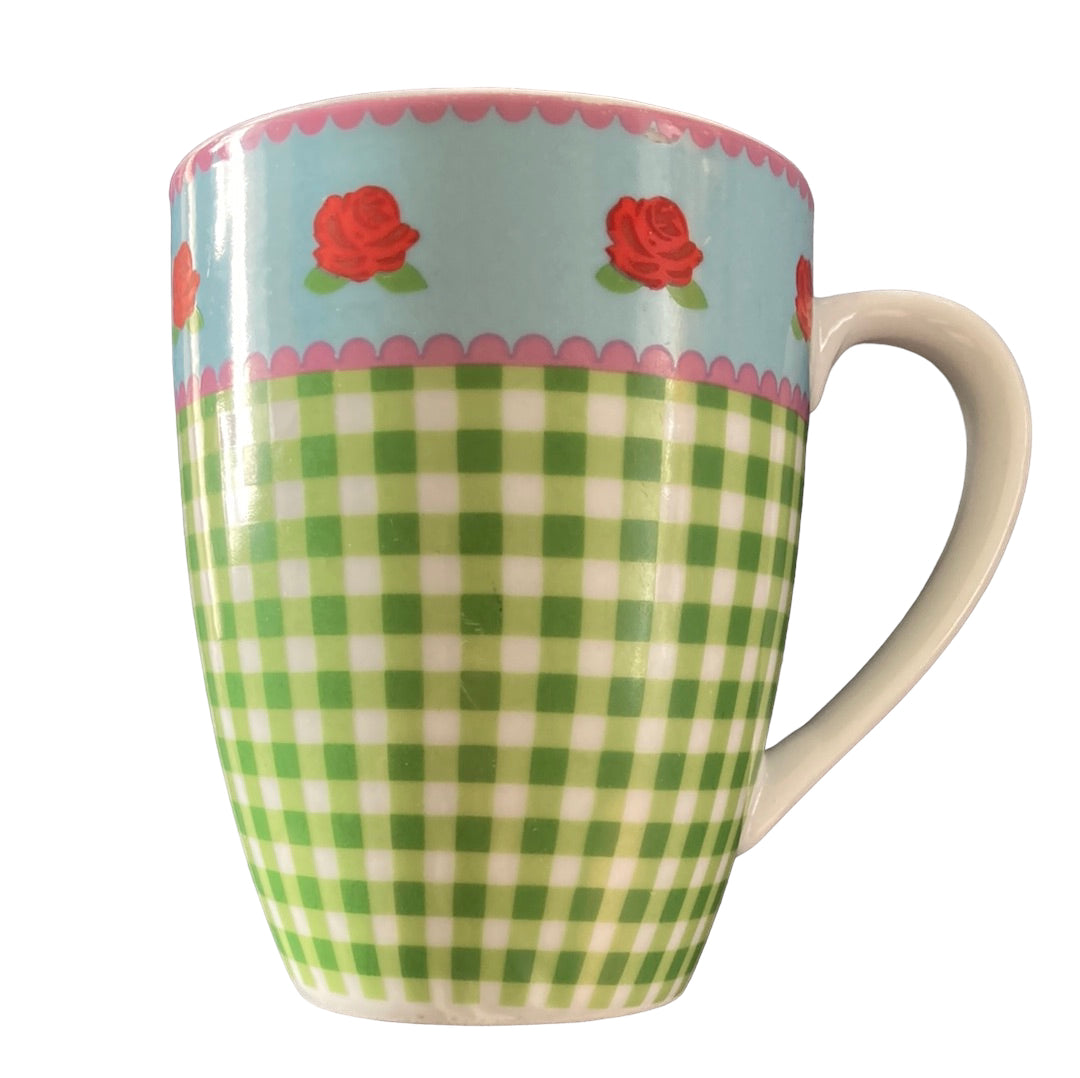 Rose Gingham Tea Cup