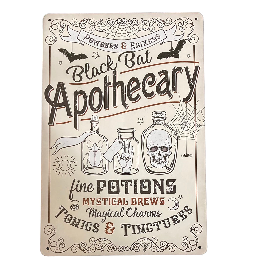 Black Bat Apothecary metal Wall Art