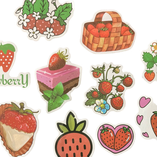 Strawberry 10pc Bag of Stickers