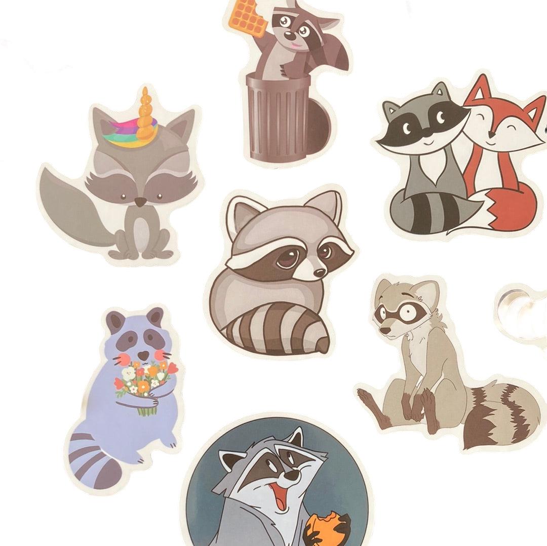 Racoon 10pc Bag of Stickers