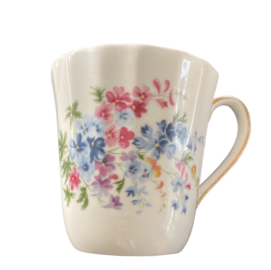 Pink & Blue Flower Tea Cup