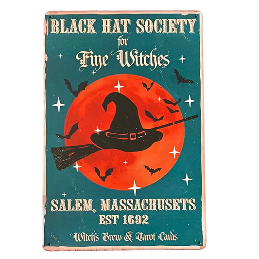 Black Hat Society Metal Wall Art