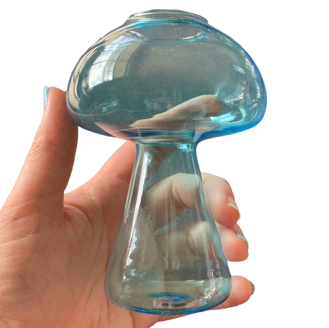 Blue Mushroom Shaped Vase