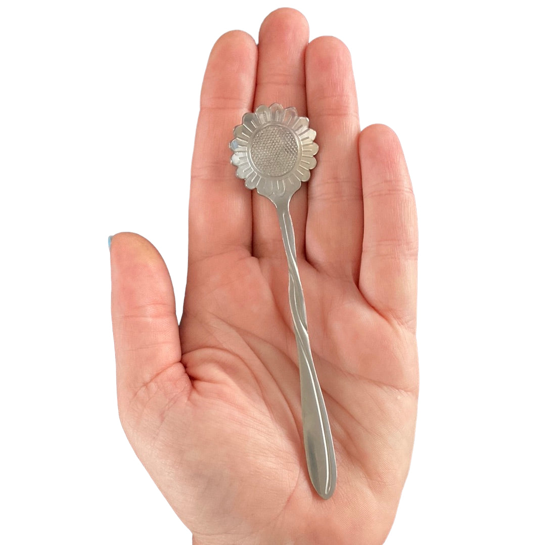 Silver Coloured Flower Spoon