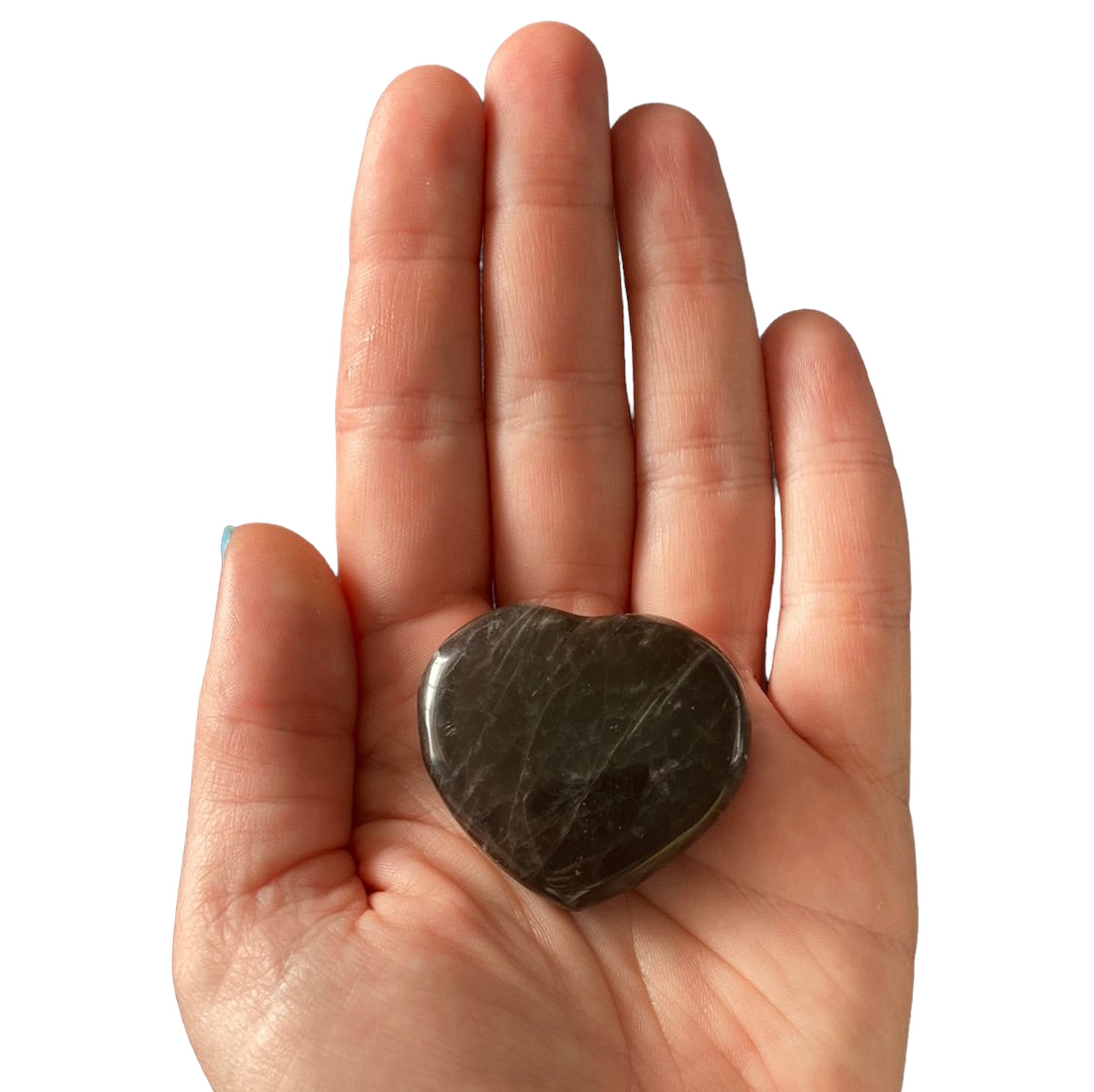 33g Black Moonstone Heart