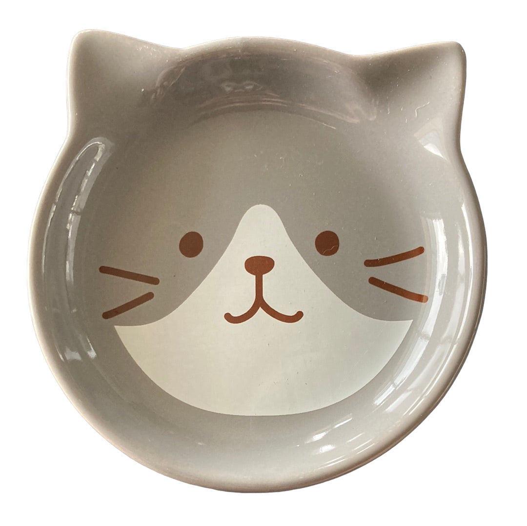 Navy/Grey Cat Mug and Saucer