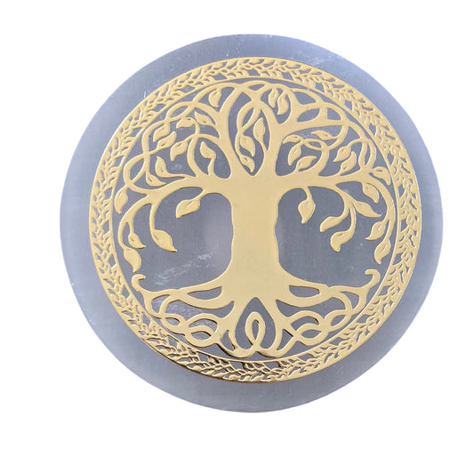 Satin Spar Tree of Life Disk