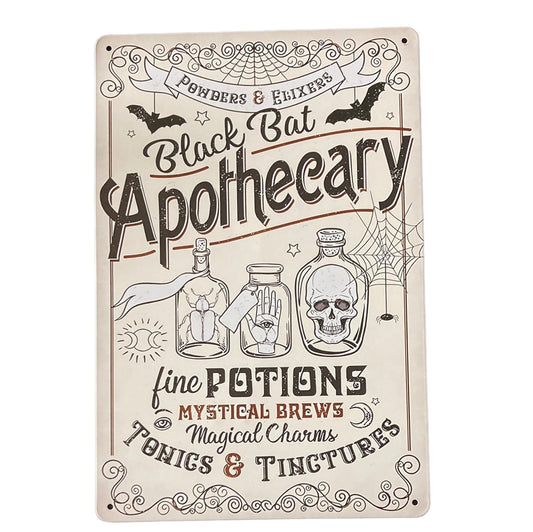 Black Bat Apothecary metal Wall Art