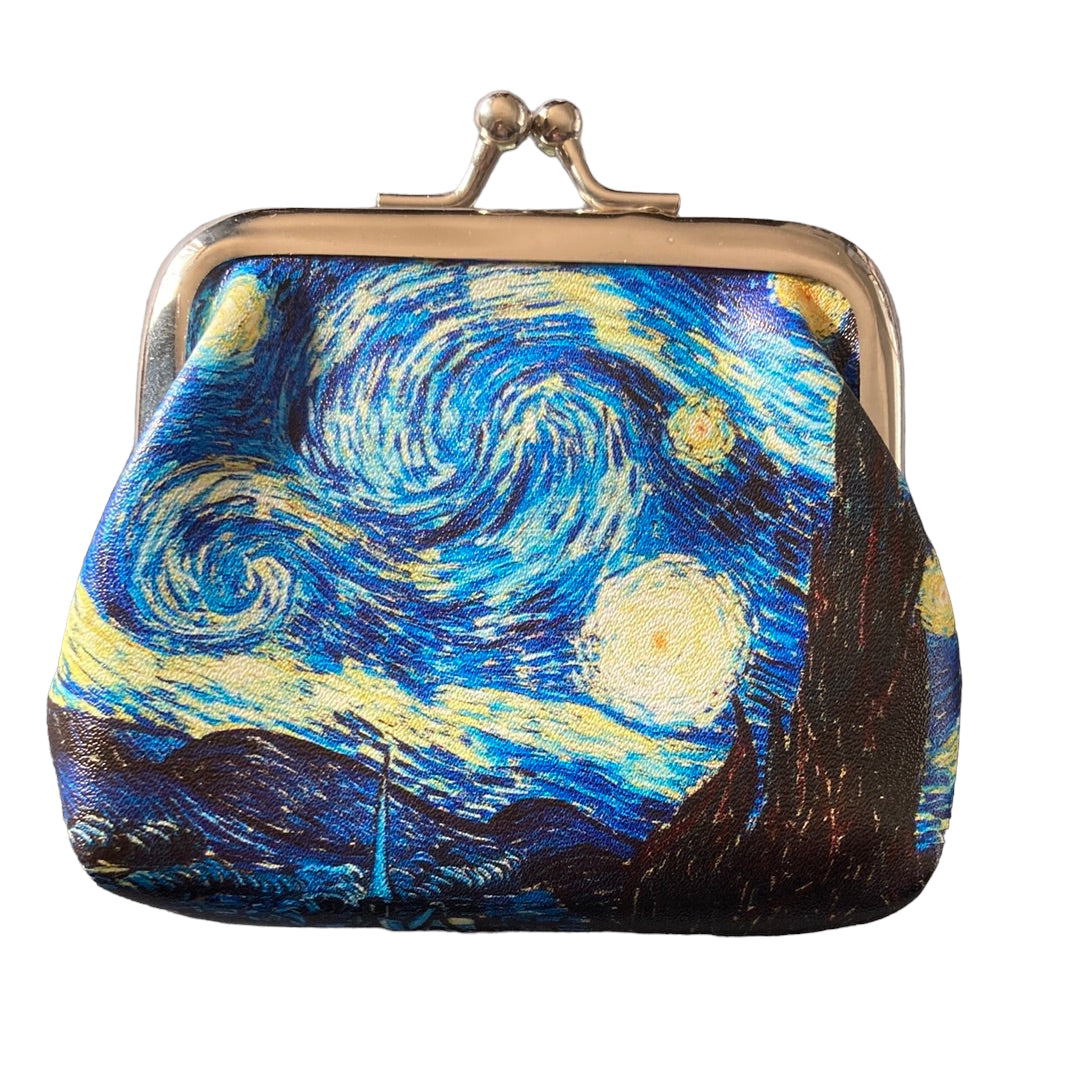 Blue Oil Painting Coin Purse