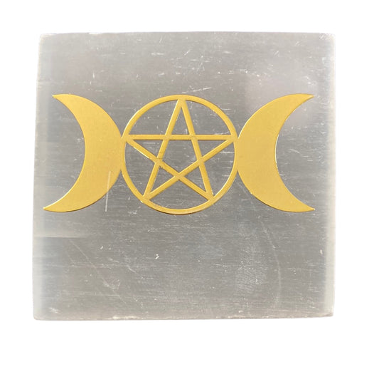 Satin Spar Gold Moon Square