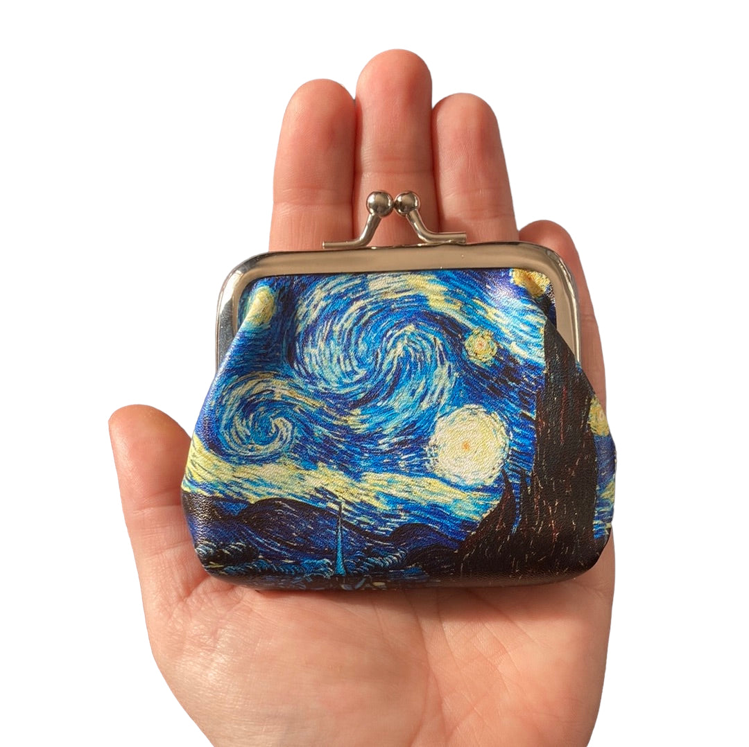 Blue Oil Painting Coin Purse