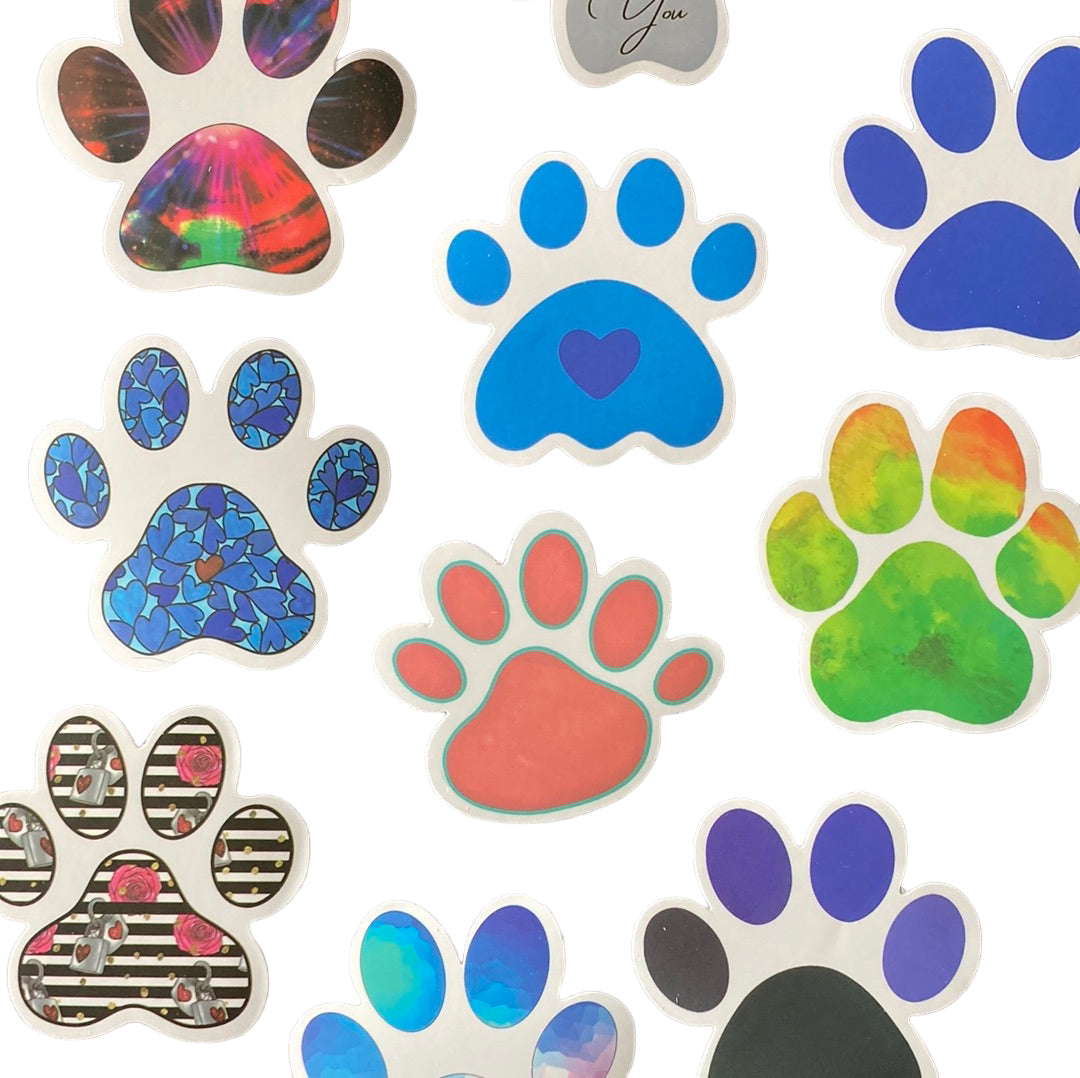 Paw Print 10pc Bag of Stickers