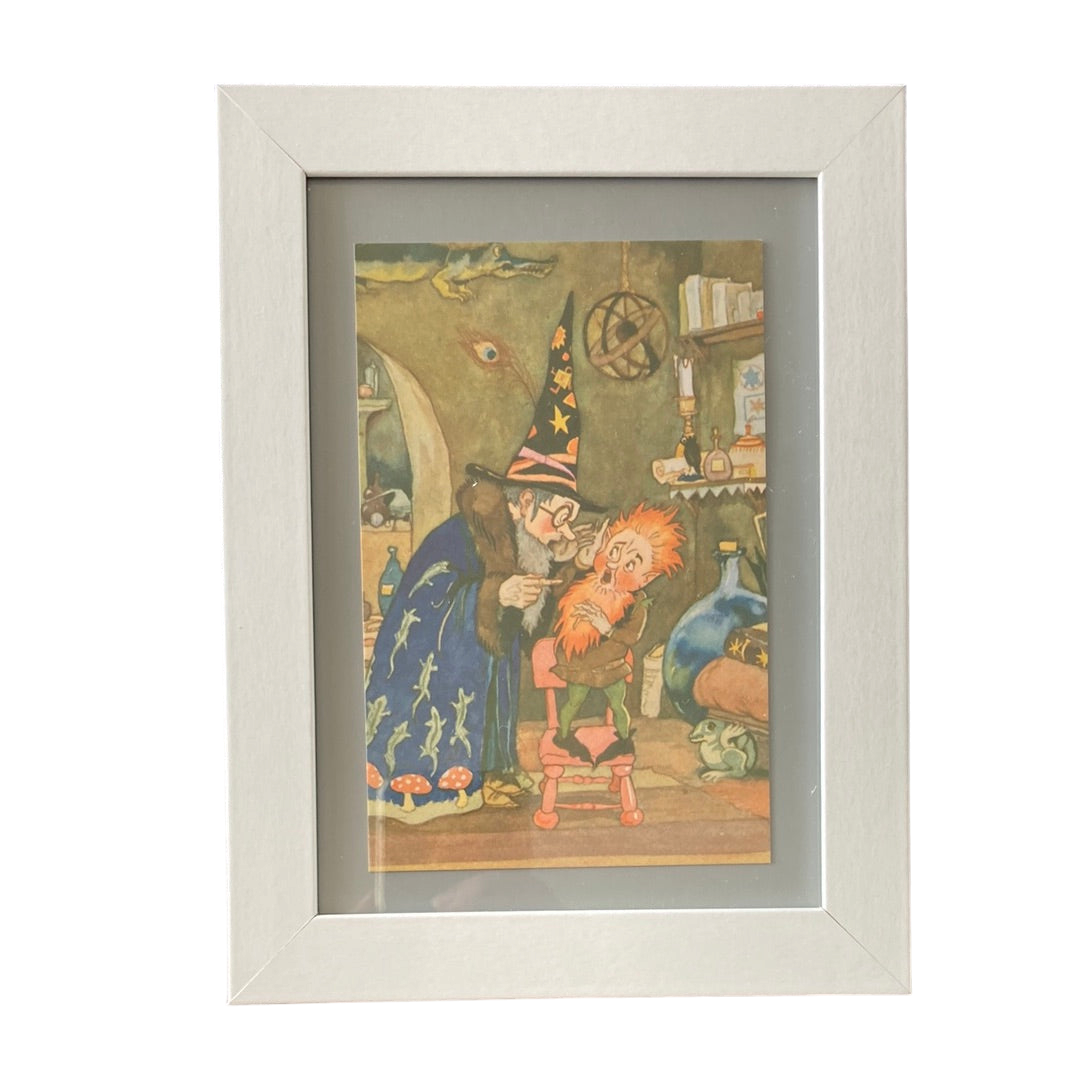 Framed Vintage Art-Wizard & Elf