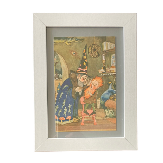 Framed Vintage Art-Wizard & Elf