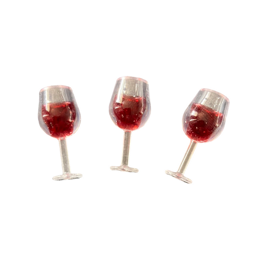 Red Wine Glass Fairy Garden Accessories