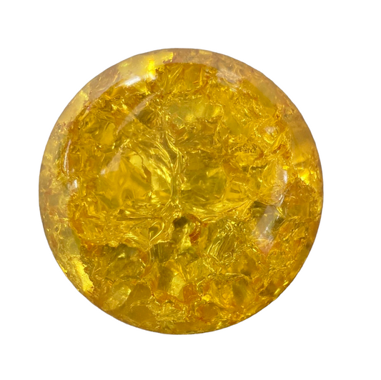 50mm Yellow Crackle Glass Sphere