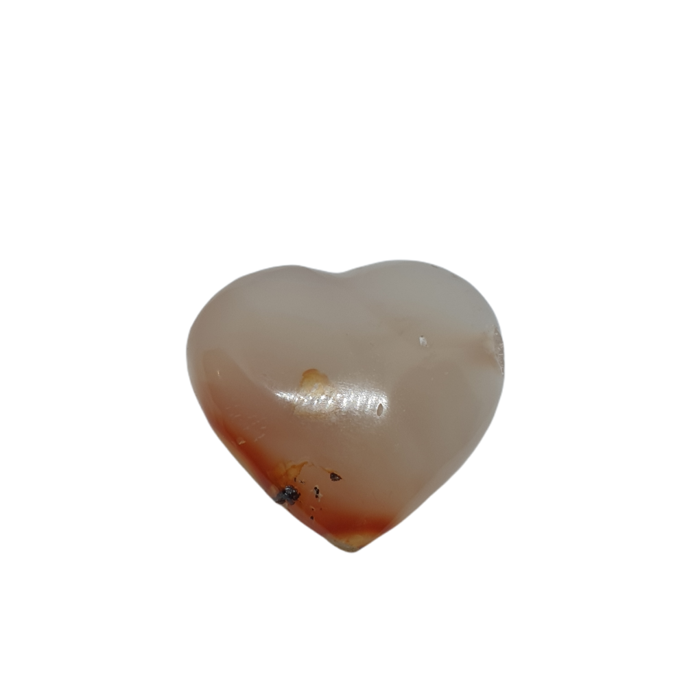 34g Flower Agate Heart