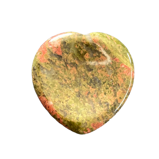 Unakite Heart Worry Stone