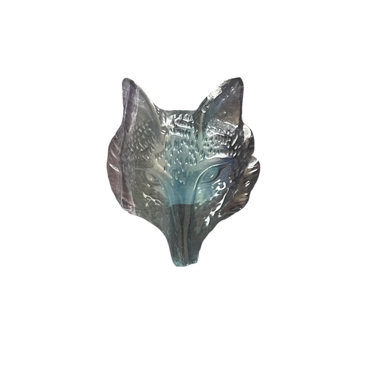 Fluorite Fox Head Carving