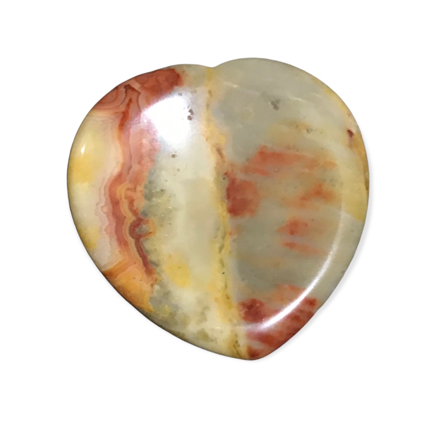 Crazy Lace Agate Heart worry stone