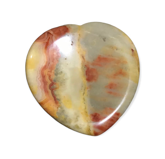 Crazy Lace Agate Heart worry stone