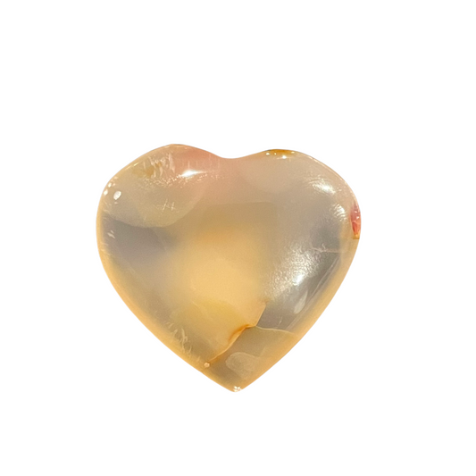 32g Flower Agate Heart