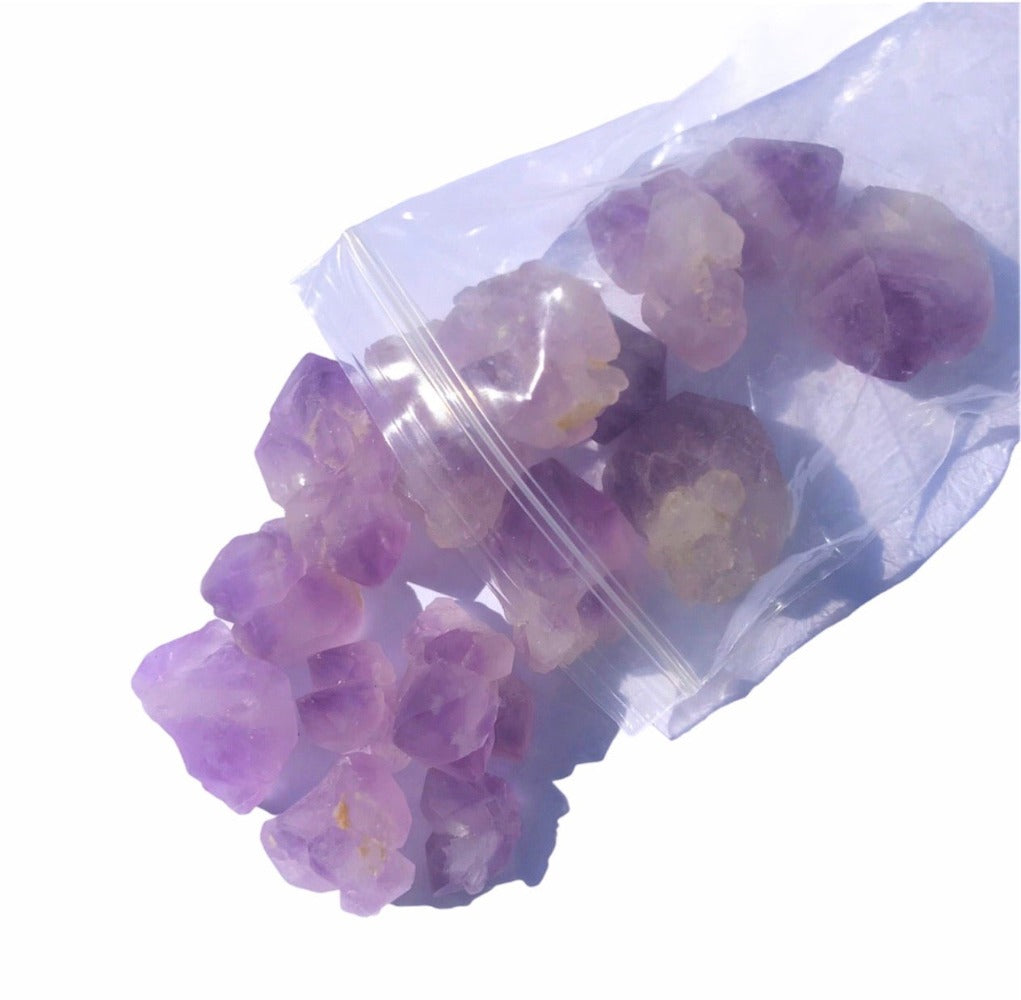 100g bag of Raw Amethyst chips amethyst-crystal-nz