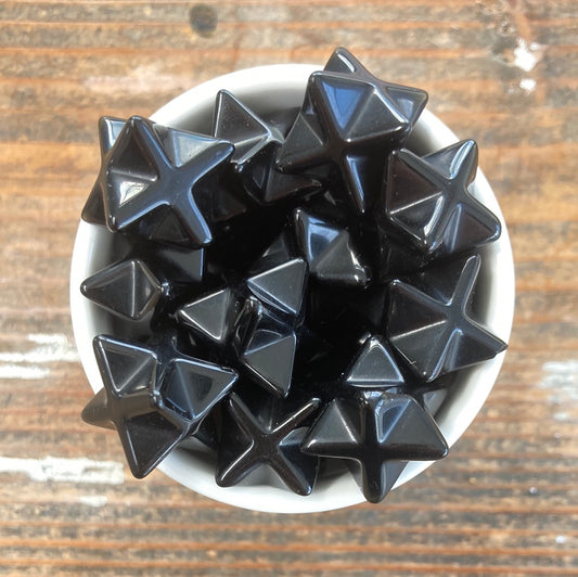 Black Obsidian 13mm Merkaba Star