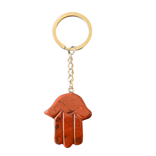 Mahogany Obsidisan Hamsa Keychain